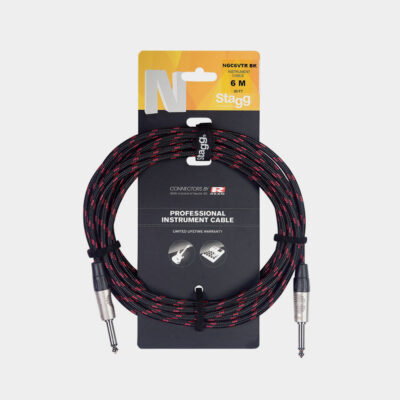 Stagg N-Series Instrument Cable - Black/Red Tweed - 6m