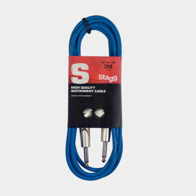 Stagg S-Series Instrument Cable with Deluxe Connectors - Blue - 3m