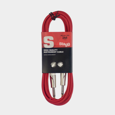 Stagg S-Series Instrument Cable with Deluxe Connectors - Red - 3m